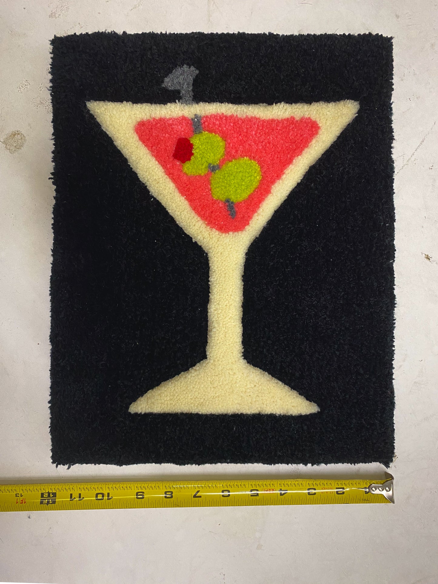 Martini glass with olives