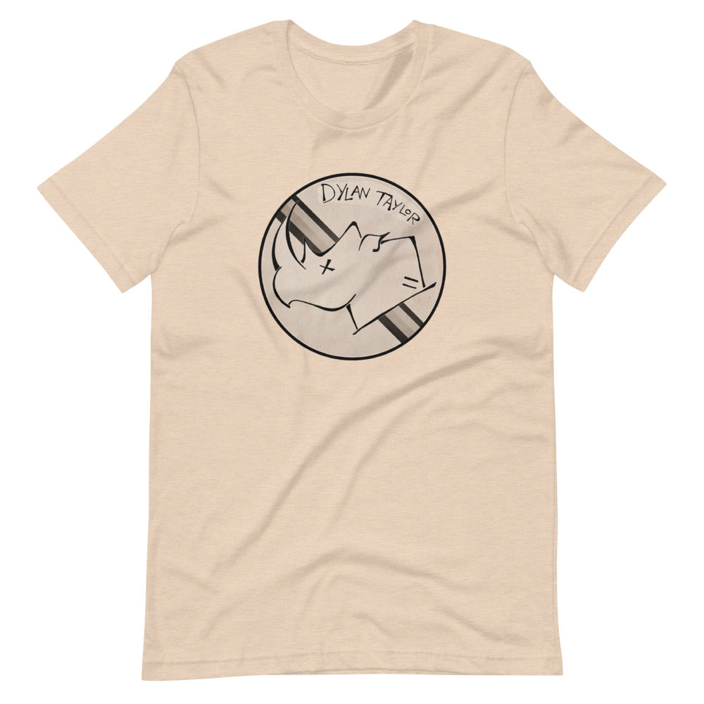 Dylan Taylor White Rhino Logo Short-Sleeve Unisex T-Shirt