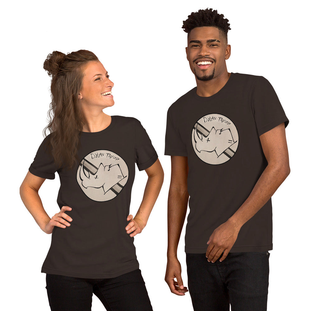Dylan Taylor White Rhino Logo Short-Sleeve Unisex T-Shirt