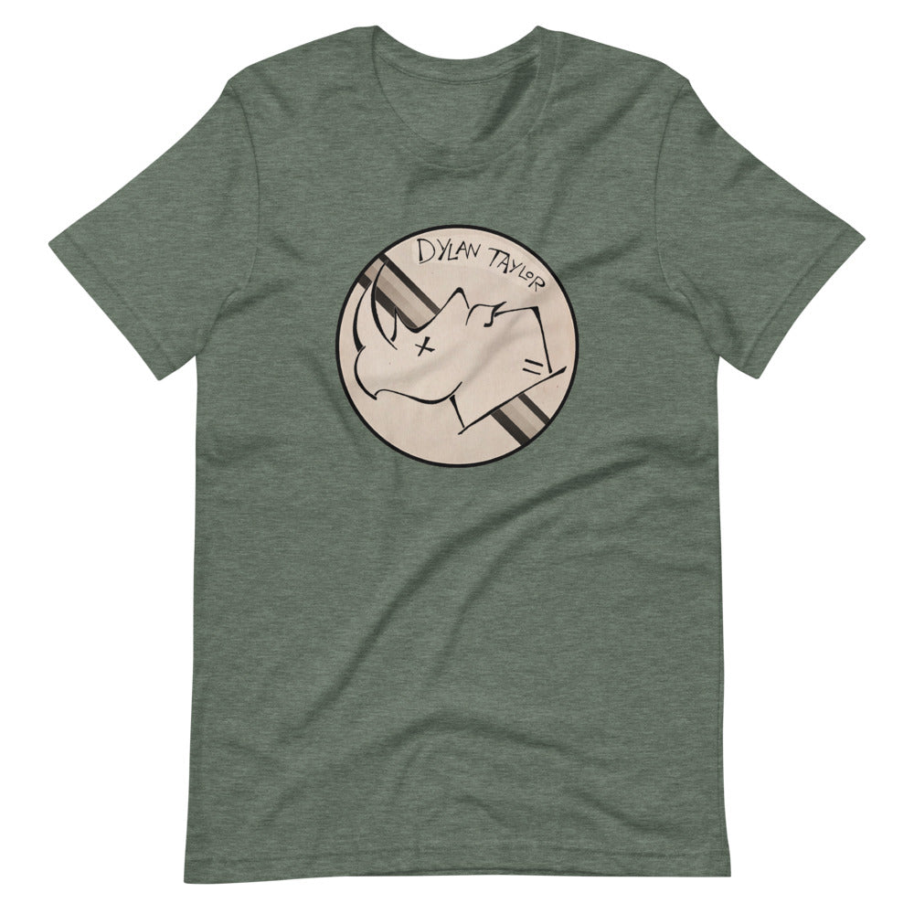 Dylan Taylor White Rhino Logo Short-Sleeve Unisex T-Shirt
