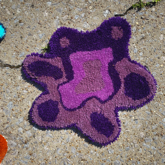 LARGE FUZZY PURPLE BONG RUG