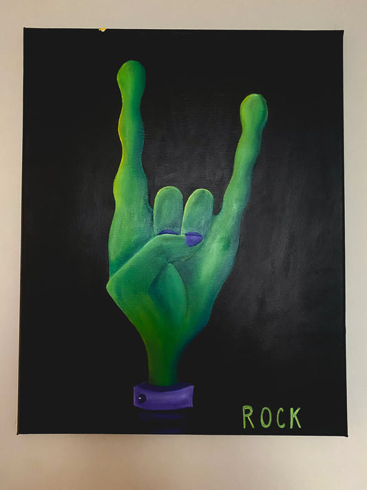 "ROCK" 16" x 20" acrylic