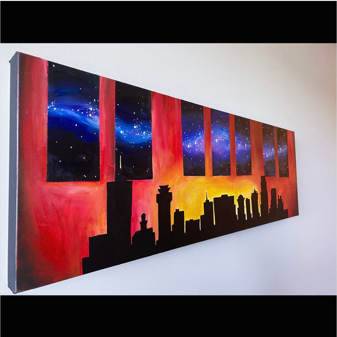 City stars Nashville skyline acrylic painting