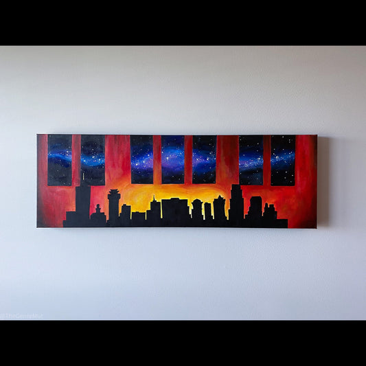 City stars Nashville skyline acrylic painting