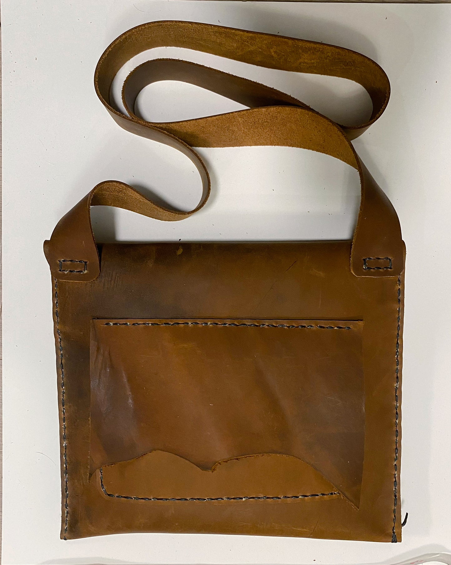 Hand stitched leather club bag