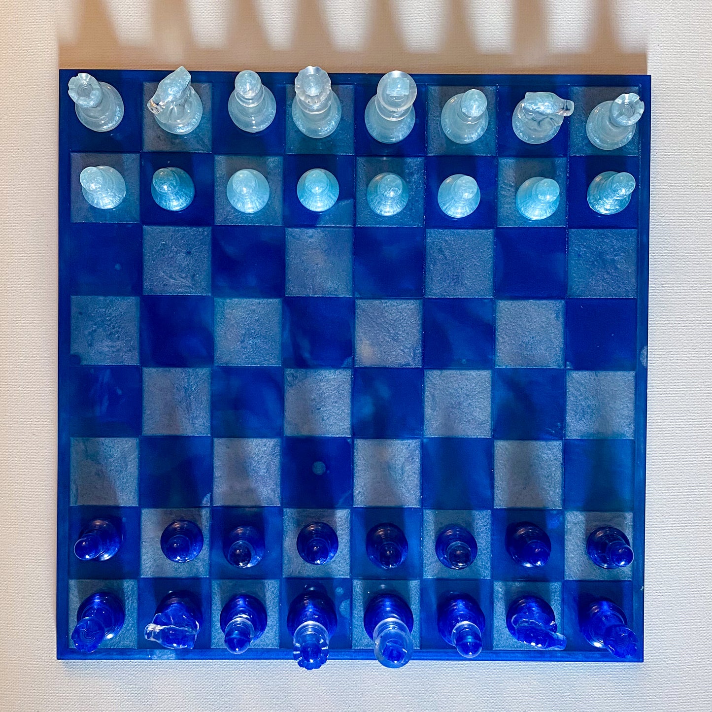 Handmade blue dream chess set