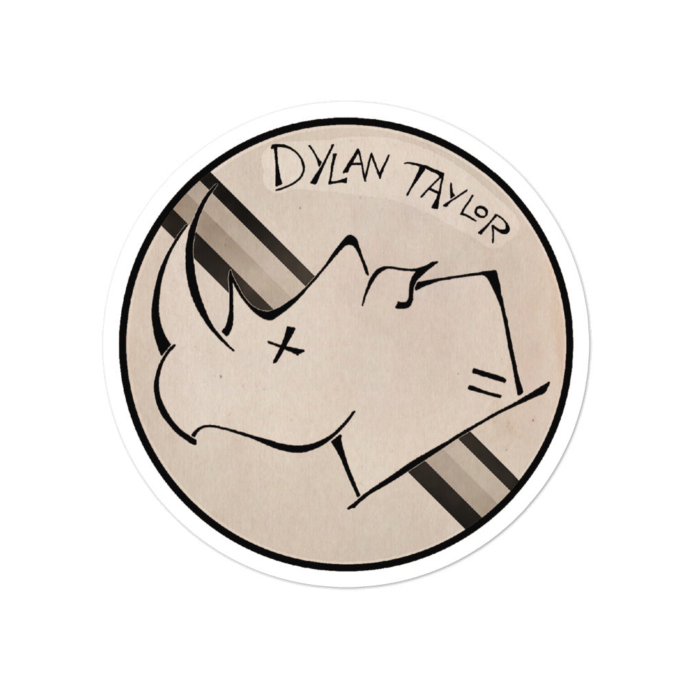 Dylan Taylor White Rhino Bubble-free stickers